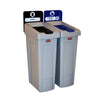 Slim Jim Recyclingstation 2-stroom NL deksel gesloten ()/flessen () | Rubbermaid | Afvalscheiding | Grijs/Zwart/Blauw