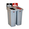 Slim Jim Recyclingstation 2-stroom NL deksel gesloten ()/flessen () | Rubbermaid | Afvalscheiding | Grijs/Rood/Zwart