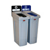 Slim Jim Recyclingstation 2-stroom NL deksel gesloten ()/papier () | Rubbermaid | Afvalscheiding | Grijs/Zwart/Blauw