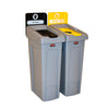 Slim Jim Recyclingstation 2-stroom FR deksel gesloten ()/flessen () | Rubbermaid | Afvalscheiding | Grijs/Geel/Zwart
