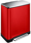 E-Cube recycling pedaalemmer 28+18L | EKO  | Afvalscheiding | Soft-close | Mat Rvs/Rood