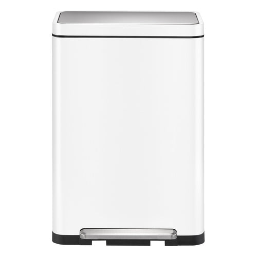 X-Cube recycling pedaalemmer 20+20L | EKO  | Afvalscheiding | Soft-close | Mat Rvs/Wit afbeelding 1