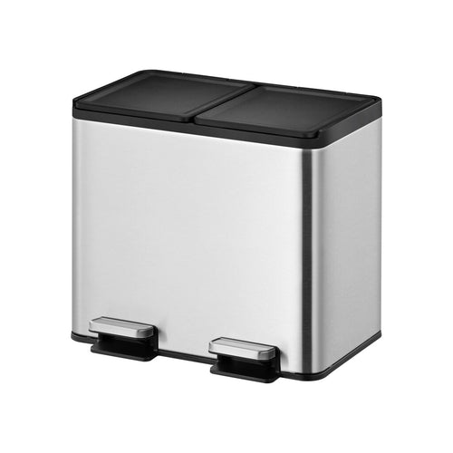 Essential splitted Recycler pedaalemmer 10+10L | EKO | Afvalscheiding | Soft-close | Mat Rvs afbeelding 1
