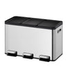 Essential splitted Recycler pedaalemmer 3x10L | EKO | Afvalscheiding | Soft-close | Mat Rvs