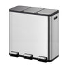 EcoCasa 1 pedaalemmer 15+15+15L | EKO | Afvalscheiding | Soft-close | Mat Rvs