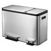 EcoCasa Recycler pedaalemmer 24+12L | EKO | Afvalscheiding | Soft-close | Mat Rvs