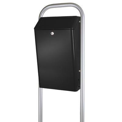 Buitenafvalbak met klep 50L | DutchDesign | Buitengebruik | Zwart Grijs