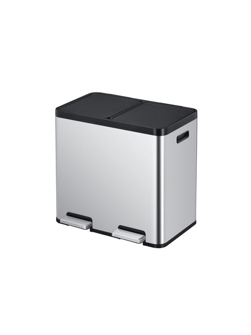 Essential 1 Recycler pedaalemmer 22+22L | EKO | Afvalscheiding | Soft-close | Mat Rvs afbeelding 1