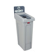Slim Jim Recyclingstation Fles/Blik Inwerpopening | Rubbermaid | Afvalscheiding | Grijs
