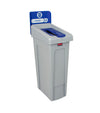 Slim Jim Recyclingstation Papier Inwerpopening | Rubbermaid  | Afvalscheiding | Grijs/Blauw