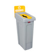 Slim Jim Recyclingstation PMD Inwerpopening | Rubbermaid  | Afvalscheiding | Grijs/Geel
