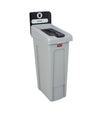 Slim Jim Recyclingstation Rest Gesloten Deksel | Rubbermaid  | Grijs/Zwart