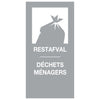 Magneetsticker Restafval/Déchets Ménagers | Afvalscheiding | Grijs