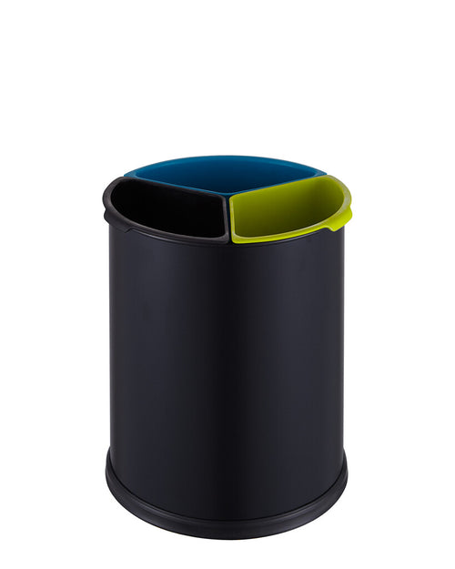 Ronde Afvalscheidingsbak Open Top 3x3,5L | V-Part | Afvalscheiding | Zwart afbeelding 1