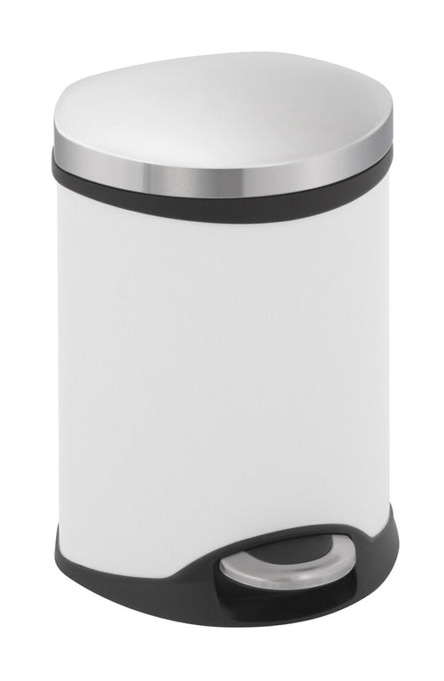 Shell Bin pedaalemmer 6L | EKO  | Soft-close | Mat Rvs/Wit afbeelding 1
