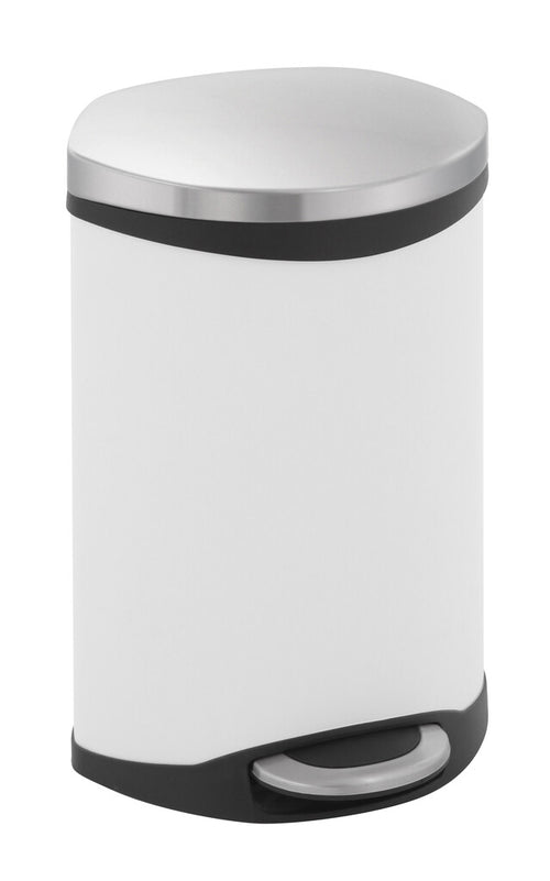 Shell Bin pedaalemmer 10L | EKO  | Soft-close | Mat Rvs/Wit afbeelding 1
