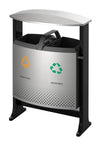 Buitenafvalbak afvalscheiding 2x39L | V-Part  | Buitengebruik | Afvalscheiding | Zwart/Aluminiumgrijs