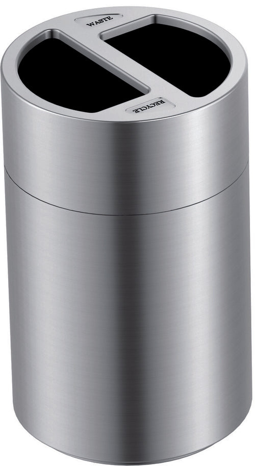 Recycling afvalbak grote capaciteit 2x60L | V-Partaluminium | Afvalscheiding | Aluminium afbeelding 1