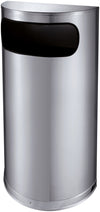 Halfronde afvalbak met zijopening | V-Part | Mat Rvs