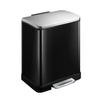 E-Cube pedaalemmer 12L | EKOglanzend | Soft-close | Mat Rvs/Zwart Glanzend