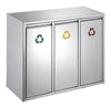 Recycling afvalbak 3x15L | V-Part | Afvalscheiding | Mat Rvs