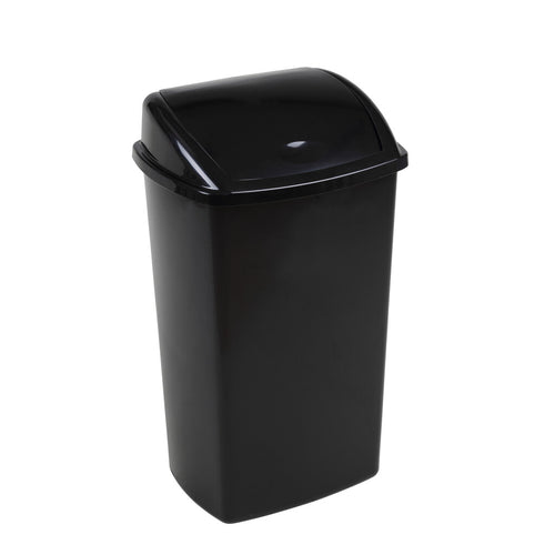 Afvalbak met Swing deksel 50L | Zwart afbeelding 1