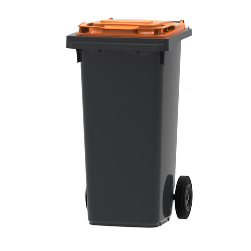 Mini-container 120L  | Buitengebruik | Grijs/Oranje afbeelding 1