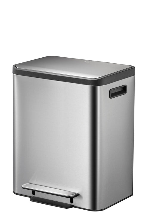EcoCasa Recycler pedaalemmer 15+15L | EKO | Afvalscheiding | Soft-close | Mat Rvs afbeelding 1