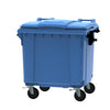 Container 1100L vlak deksel | Buitengebruik | Blauw