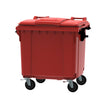 Container 1100L vlak deksel | Buitengebruik | Rood
